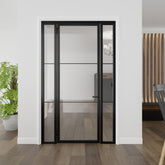 Three Light Single Door with Sidelights